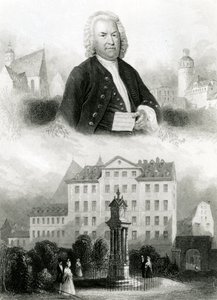 जोहान सेबेस्टियन बाख (1685-1750) और स्मारक का पोर्ट्रेट द्वारा अल्बर्ट हेनरी पायने