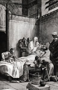 27 नवंबर 511 को पेरिस में फ्रैंक्स के क्लोविस प्रथम की मृत्यु - क्लोविस की मृत्यु - अल्बर्ट मेगनन द्वारा ड्राइंग (1845-1908) -