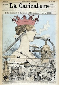 मेट्रो द्वारा पेरिस का सौंदर्यीकरण - 19/06/1886 के "ला कैरिकेचर" में रोबिडा द्वारा द्वारा अल्बर्ट रोबिडा