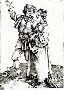 एक देहाती युगल, जोहान्स वियरिक्स द्वारा उकेरा गया, c.1565 (उत्कीर्णन) द्वारा अल्ब्रेक्ट (बाद में) ड्यूरर या ड्यूरर