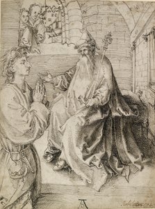 एक शक्तिशाली के सामने घुटने टेकता एक युवा, c1490s द्वारा अल्ब्रेक्ट ड्यूरर
