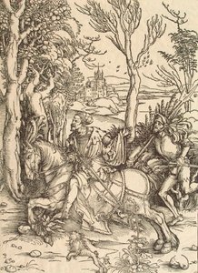 नाइट और लैंसक्वेनेट, c1497। द्वारा अल्ब्रेक्ट ड्यूरर