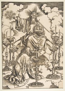द एपोकैलिप्स से सेंट जॉन द सेवन गोल्डन कैंडलस्टिक्स। एनडी द्वारा Albrecht Dürer