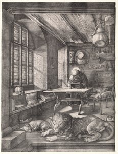 सेंट जेरोम इन स्टडी, 1514। द्वारा Albrecht Dürer