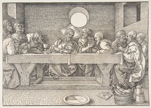 द लास्ट सपर, 1523। द्वारा अल्ब्रेक्ट ड्यूरर