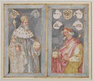 एम्परर्स शारलेमेन और सिगिस्मंड, 1507 - 1510 लगभग द्वारा अल्ब्रेक्ट ड्यूरर