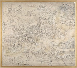 कोन्स्टेन्ज़ झील पर रोर्शचैच के पास आक्रमण, c.1500 (कागज पर कलम और स्याही) द्वारा अल्ब्रेक्ट ड्यूरर