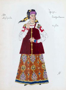अलेक्जेंडर ओस्ट्रोव्स्की, 1916 द्वारा नाटक द स्टॉर्म के लिए कॉस्ट्यूम डिज़ाइन। द्वारा हांग्जो जकोवलेविक गोलोविन