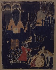 ओपेरा मोजार्ट और सालिएरी के लिए एन। रिमस्की-कोर्साकोव, 1902 द्वारा स्टेज डिजाइन द्वारा हांग्जो जकोवलेविक गोलोविन