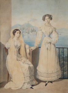 बहनों काउंटेस की डोरोथिया 1804-1863 और कैथरीन 1803-1888 वॉन Tiesenhausen, 1825 का चित्र
