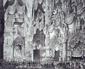मिलान कैथेड्रल में फर्डिनेंड I (1793-1875) का राज्याभिषेक द्वारा एलेसेंड्रो (बाद में) Sanquirico