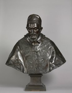 पोप इनोसेंट एक्स पम्फिली का पोर्ट्रेट, 1647-1648 में डिजाइन किया गया, 1650-1700 कास्ट किया गया।