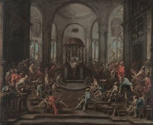 एक आराधनालय का आंतरिक भाग, सी। 1725-1735। द्वारा एलेसेंड्रो मैग्नासको