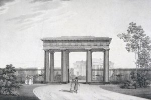 Tsarskoye Selena, 1822 में कैथरीन पार्क में टू-माय-डियर-कॉमरेड्स-इन-आर्म्स गेट द्वारा अलेक्जेंडर आंद्रेयेविच थॉन