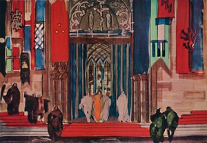 स्टेज सेटिंग के लिए डिज़ाइन, c1927 द्वारा एलेक्ज़ेंडर बारानोव्स्की