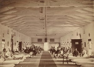 आर्मरी स्क्वायर अस्पताल, वार्ड के इंटीरियर, सीए। 1863. द्वारा अलेक्जेंडर गार्डनर।