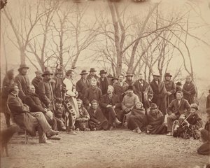 सरकारी एजेंटों के साथ भारतीय, 1860 के दशक की शुरुआत में। द्वारा अलेक्जेंडर गार्डनर