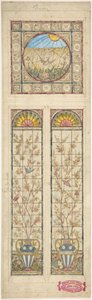सना हुआ ग्लास खिड़की के लिए डिजाइन, 1866-92। द्वारा अलेक्जेंडर गिब्स