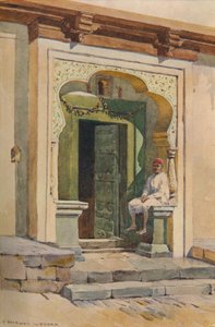 ए डोरवे, पूना, c1880 1905। द्वारा अलेक्जेंडर हेनरी हल्लम मरे