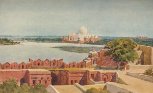 फोर्ट, आगरा से ताज, c1880 1905। द्वारा अलेक्जेंडर हेनरी हल्लम मरे