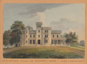 एडविन सी. लीचफील्ड, ब्रुकलिन, न्यू यॉर्क फ्रंट एलिवेशन, 1854 के लिए ग्रेस हिल।