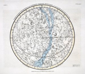 उत्तरी गोलार्ध, अलेक्जेंडर Jamieson, पब द्वारा &39;ए सेलेस्टियल एटलस&39; से। लंदन 1822 (हाथ के रंग का उत्कीर्णन)