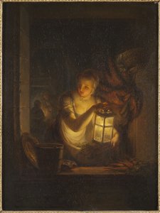 ए वुमन विथ ए लालटेन, 1818 द्वारा अलेक्जेंडर लॉरेस