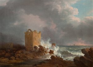 Broughty Castle एक तूफान के दौरान, c.1810 (कैनवास पर तेल)