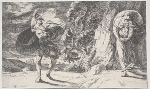 फिंगल एनकाउंटर कार्बन कारग्लास, पहला मुद्रित c.1773 (नक़्क़ाशी)
