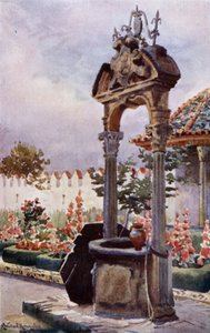 अंडालूसिया के एक बगीचे में (रंग लिथो)