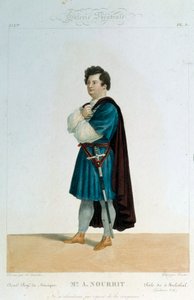 गियोआचिनो रॉसिनी (1792-1868) द्वारा ओपेरा "गिलौम टेल" (विलियम टेल) में मेलेचटल की भूमिका में फ्रांसीसी टेनर एडोल्फ नूरिट (1802-1839)। अलेक्जेंड्रे लाकाउची (19वीं शताब्दी) पेरिस द्वारा चित्रण। ओपेरा संग्रहालय की लाइब्रेरी द्वारा अलेक्जेंड्रे (बाद में) लाचूची