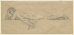 "ले पिटे फ्लोरेंटिन" के लिए अध्ययन, c.1853 द्वारा अलेक्जेंड्रे काबनेल
