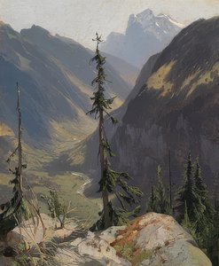 गीले के साथ Lütschental। 1850 के आसपास द्वारा अलेक्जेंड्रे कैलामे