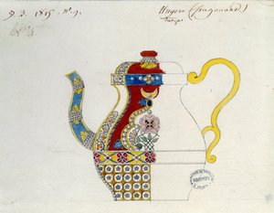 तुर्की थिएर। अलेक्जेंड्रे एवरिस्टे फ्रैगोनार्ड (1780-1850) द्वारा ड्राइंग। सेव्रेस, चीनी मिट्टी के बरतन निर्माण द्वारा अलेक्जेंड्रे एवरिस्टे फ्रैगोनार्ड