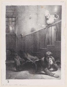 सीढ़ियों से नीचे गिरना, 1834-35। द्वारा अलेक्जेंड्रे गेब्रियल डिकैम्प्स