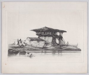 स्मिर्ना में एक घर, 1839। द्वारा अलेक्जेंड्रे गेब्रियल डिकैम्प्स
