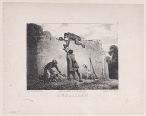 द क्लाइम्ब, हंटिंग सीन्स की श्रृंखला से, 1829। द्वारा अलेक्जेंड्रे गेब्रियल डिकैम्प्स