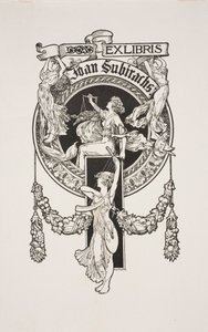Joan Subirachs की बुक-प्लेट द्वारा अलेक्जेंड्रे डी रिकर