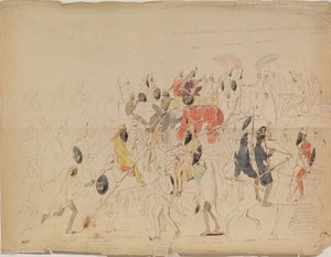 1842, 1842 में पंजाब के महाराजा शेर सिंह और ब्रिटिश राजदूत क्लार्क की मुलाकात द्वारा अलेक्सी दिमित्रिविच साल्टीकोव