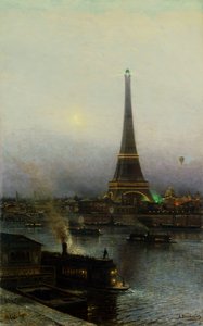 रात में एफिल टॉवर, 1889। द्वारा एलेक्सी पेट्रोविच बोगोलीबॉव
