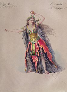 लियो डेलिब्स (1836-91) द्वारा बैले 'कोप्पेलिया' में कलह के लिए पोशाक डिजाइन