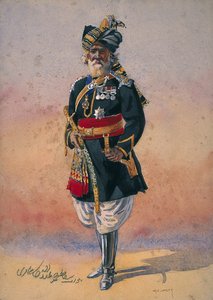 1911, 1910 में प्रकाशित मेजर जीएफ मैकमुन द्वारा मानद मूलनिवासी कमांडर नवाब सर हाफिज मुहम्मद अब्दुल्ला खान, केसीआईई, &39;भारत की सेनाओं&39; के लिए चित्रण