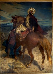 Reconquista: "" ग्रेनाडा के राजा बोआबदिल की विदाई"" राजा बोआबदिल (अबू अब्द अल्लाह) ने 02/01/1492 को स्पेनिश शासकों को शहर की चाबियां सौंपीं। अल्फ्रेड डेहोडेन्क (1822-1882) द्वारा 19वीं शताब्दी की पेंटिंग। मंद। 3,7x2,7 मी. पेरिस, मुसी डी