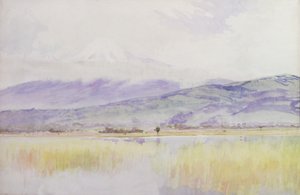 फ़ूजी-सैन, c.1889 (कागज पर पानी के रंग का) द्वारा अल्फ्रेड पूर्व