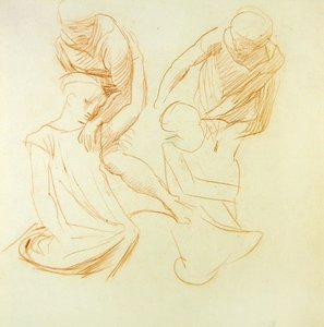 चित्र अध्ययन, c.1845 (कागज पर लाल चाक) (रेक्टो के लिए 366414 देखें)