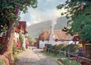 Luccombe गांव (रंग लिथो) द्वारा अल्फ्रेड हेटन कूपर