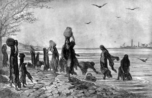 1872 में नील नदी के किनारे महिलाएं गिर गईं