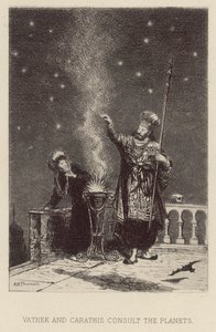 वाथेक और कैराथिस ग्रहों से परामर्श करते हैं (नक़्क़ाशी) द्वारा अल्फ्रेड होल्स्ट टूरर