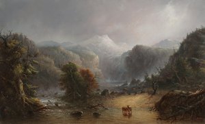 जहां बादल आराम करने के लिए प्यार करते हैं, c.1850 (पैनल पर तेल) द्वारा अल्फ्रेड जैकब मिलर