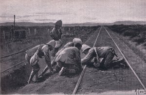 हमारे सैनिकों ने ब्लूमफ़ोन्टेन (लिथो) के उत्तर में एक सैन्य रेलवे को उड़ा दिया द्वारा अल्फ्रेड पीयर्स